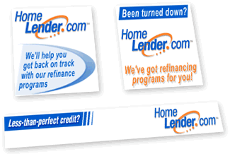 Web advertisements for Homelender.com